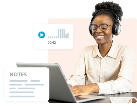 person transcribing clinical note