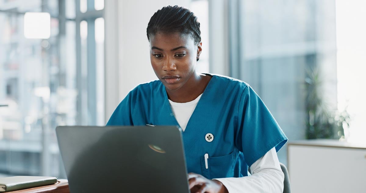 nurse on laptop