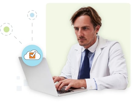surgeon on computer