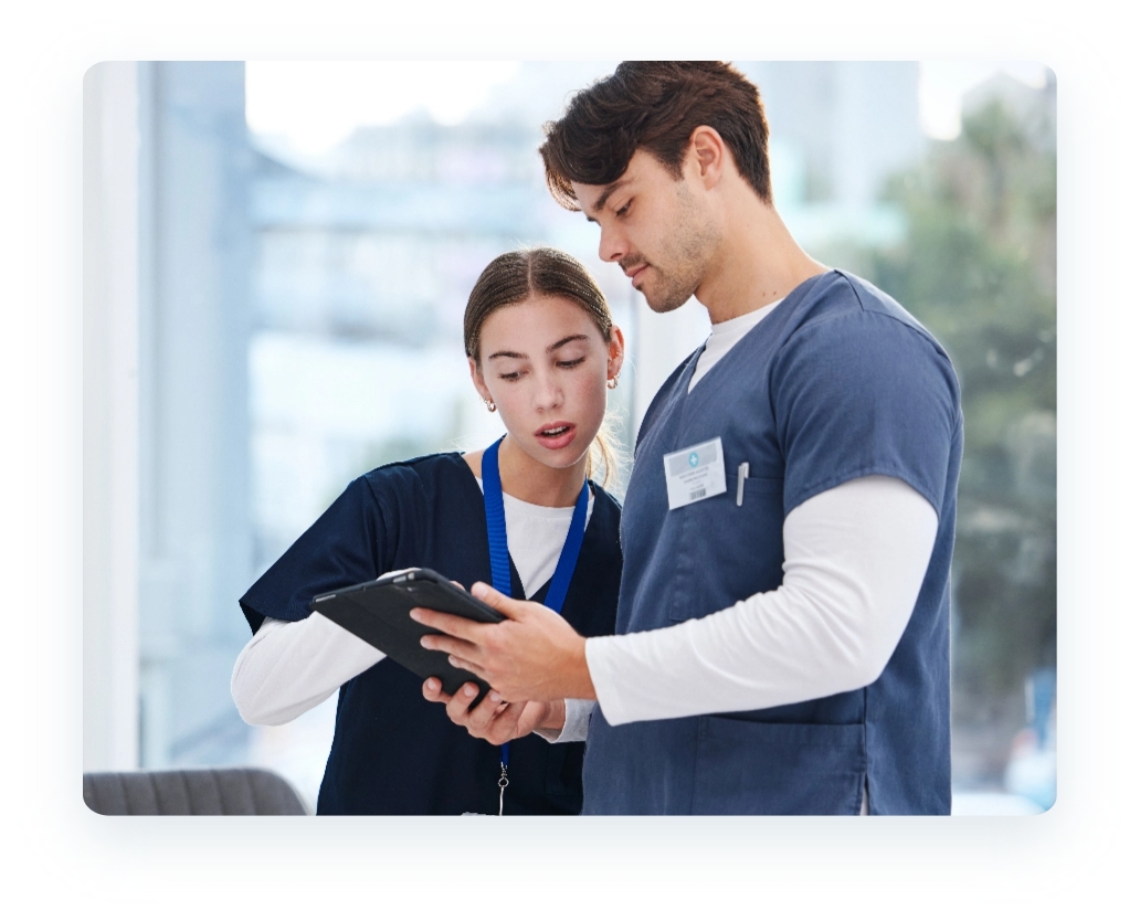 Nurses on tablet