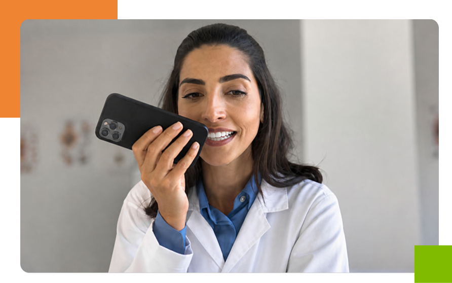 doctor recording audio message