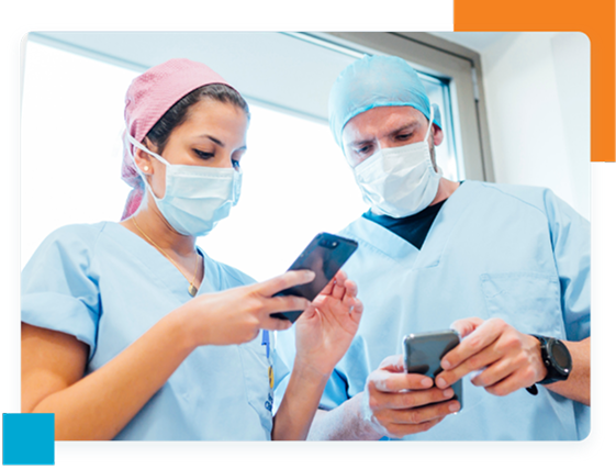 doctors using phones