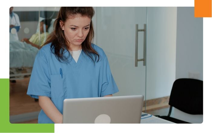 Anesthesiologist on laptop